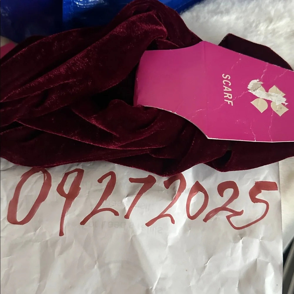 NWT Naturalizer Velvet Garnet Skinny Scarf